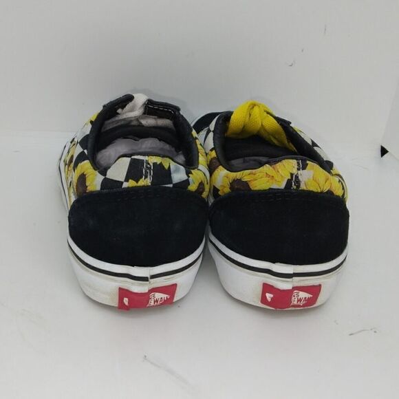 VANS Off the Wall Womens Pre-owned Checkered Sunflower Sneakers - sz. 6 1/2 - Picture 4 of 6
